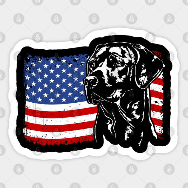 Proud Rhodesian Ridgeback American Flag patriotic dog Sticker by wilsigns